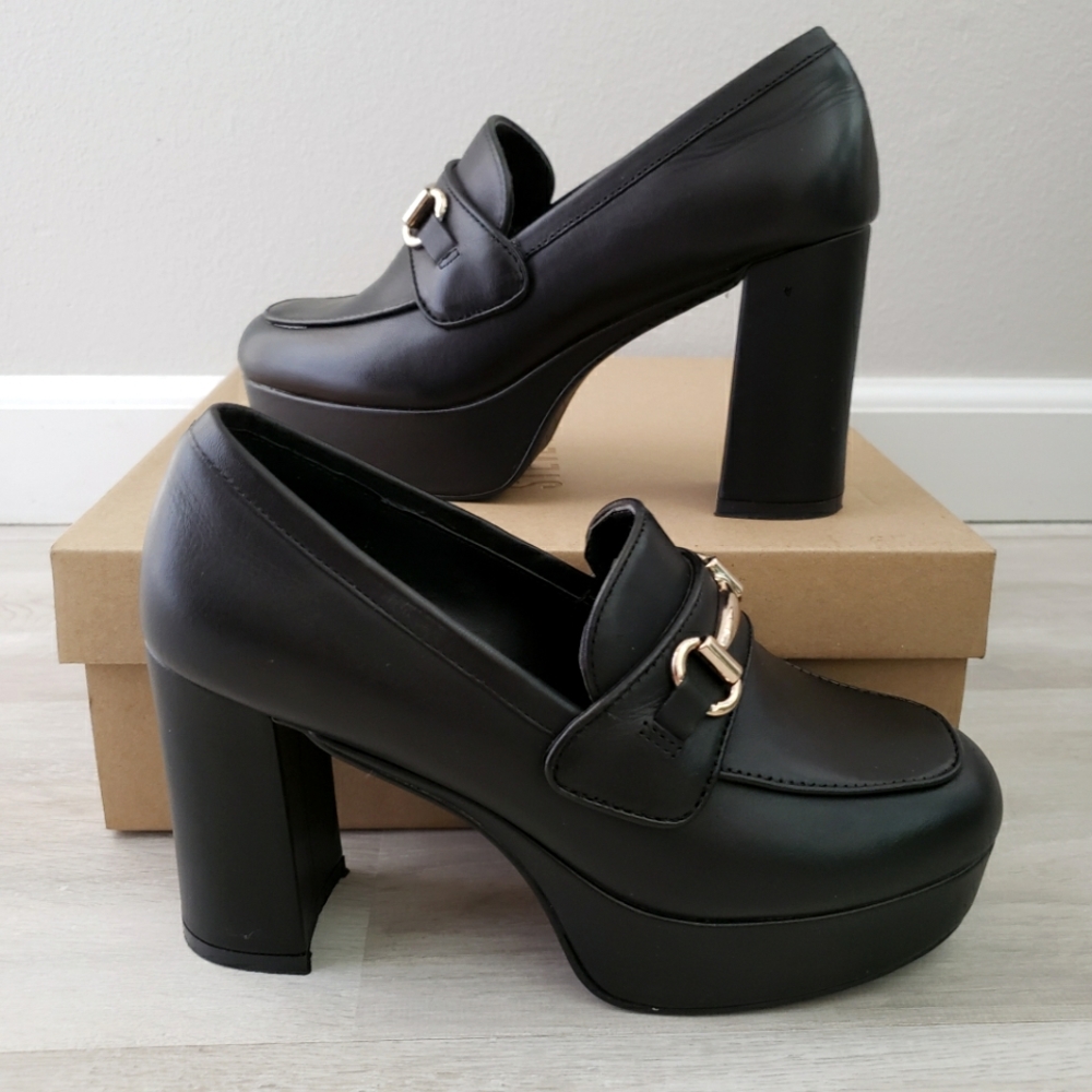 Steve Madden Cinderella Leather Platform Loafers